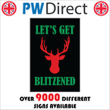 XM287 Lets Get Blitzened Sleigh Reindeer Fun Humour
