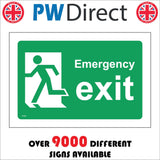 FS389 Emergency Exit Left Running Man