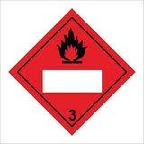 HA279 Flammable 3 Space Details White Box Red Diamond Placard