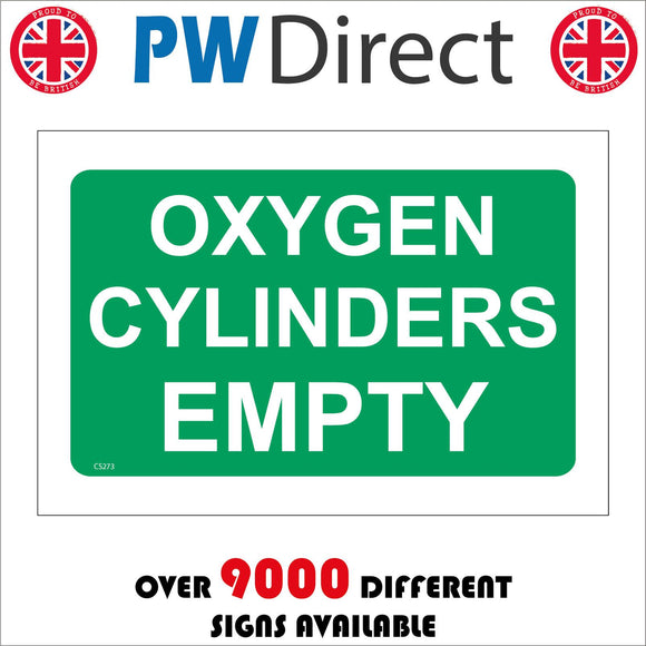 CS273 Oxygen Cylinder Empty Sign