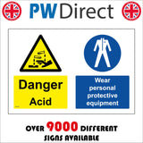 MU410 Danger Acid Wear Personal Protective Equipment