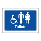 TS199 Male Female Disabled Toilets White On Blue