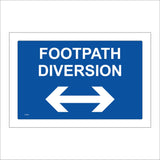 CS306 Foot Path Diversion Arrow Left Right Sign with Left Right Arrow