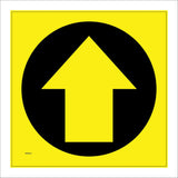 WM065J North Ahead Arrow Yellow Black Track Course Guide Footpath