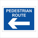 CS071 Pedestrian Route Left Sign with Arrow