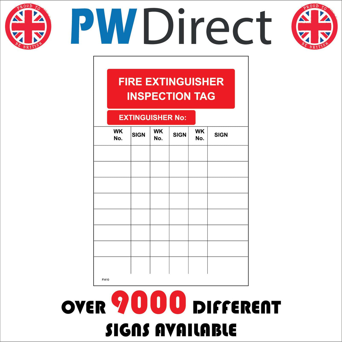Fire Extinguisher Inspection Tag Details – PWDirect