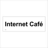 GG330 Internet Cafe Door Plaque Black On White