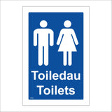 TS038 Toiledau Toilets White On Blue