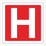 FI356 Letter H Character Alphabet White On Red Area Bay Space