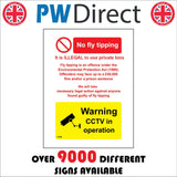 CT089 No Fly Tipping Warning CCTV In Operation