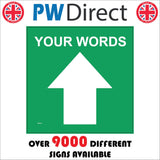 WM062C Words Text Custom Green Ahead Forward Green Arrow Guide