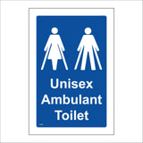 TS168 Unisex Ambulant Toilet Male Female White On Blue