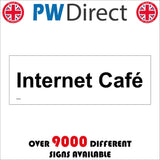 GG330 Internet Cafe Door Plaque Black On White