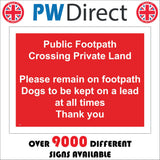 TR924 Public Footpath Crossing Private Land Dogs Kept On Lead