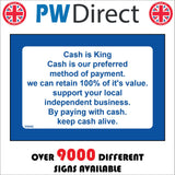 GG442 Cash Is King Support Local Business Keep Alive