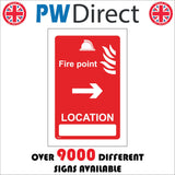FI403 Fire Point Location Right Arrow White Box