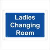 TS084 Ladies Changing Room White On Blue