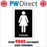 TS014 Female Toilet White On Black