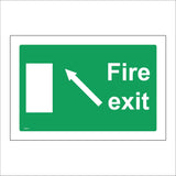 FS375 Fire Exit Diagonal Up Left Arrow
