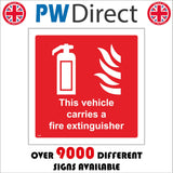 FI385 This Vehicle Carries A Fire Extinguisher