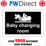 TS135 Baby Changing Room White On Black