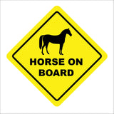 TR768 Horse On Board Yellow Black Diamond Image Truck Trailer