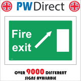 FS378 Fire Exit Diagonal Up Right Arrow Door