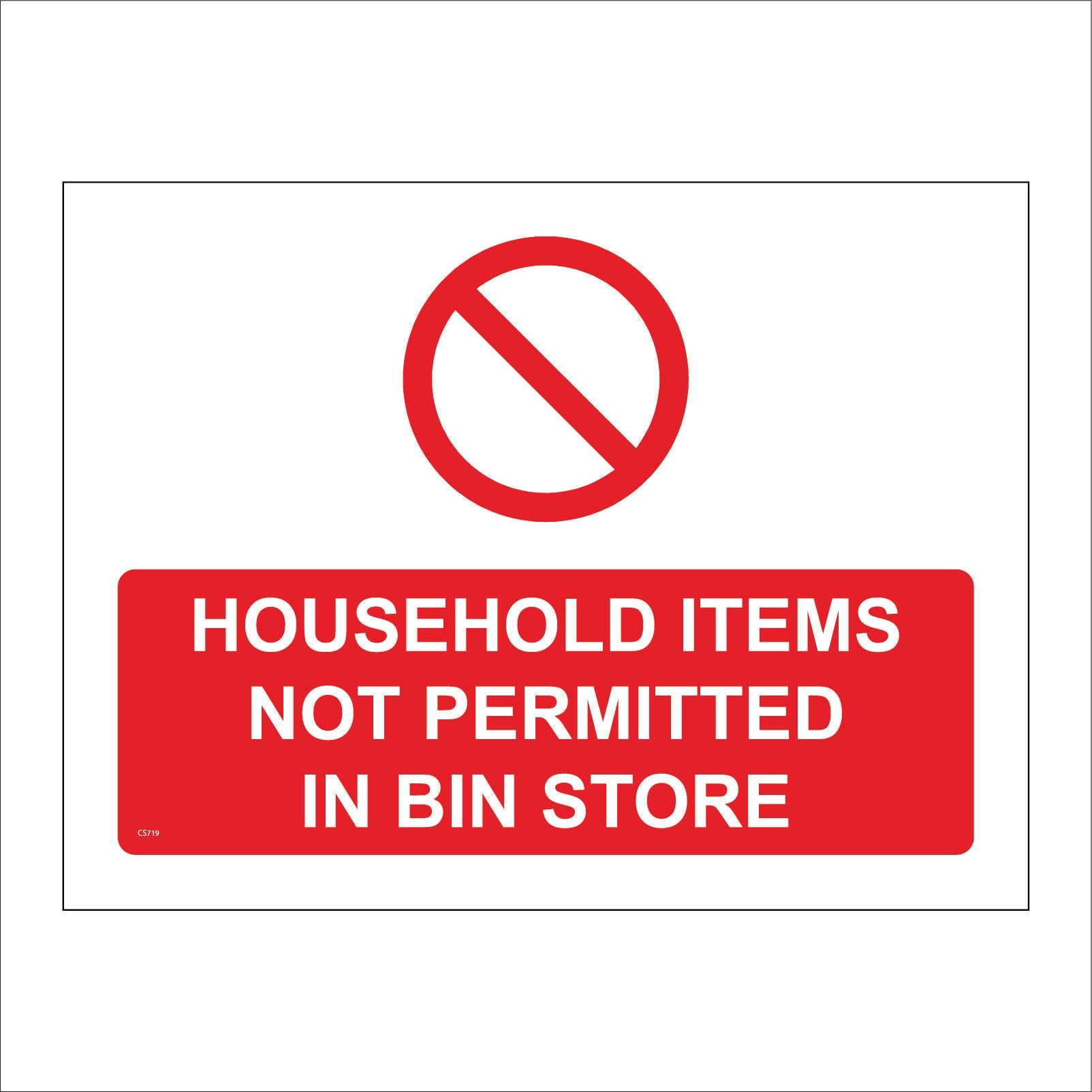 Not Permitted Label Household Items Not Permitted In Bin Store – PWDirect