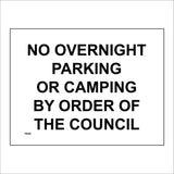 TR960 No Overnight Parking Or Camping By Order Of The Council