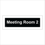GG342 Meeting Room 2 White On Black Plaque Briefing Assembly