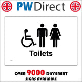 TS201 Male Female Disabled Toilets Black On White