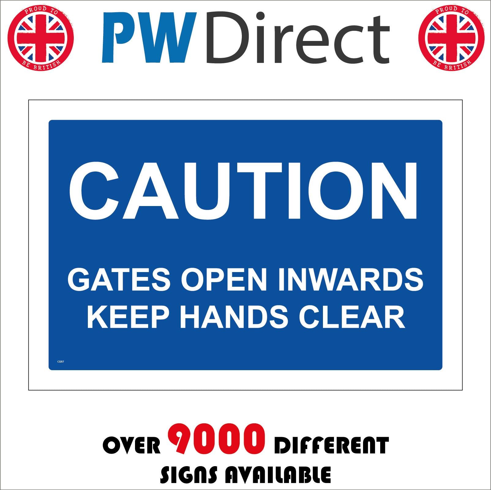 Caution Gates open Inwards Keep Hands Clear – PWDirect
