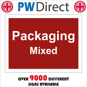CS202 Packaging Mixed Recycling Sign