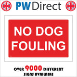 PR532 No Dog Fouling White On Red
