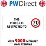 TR690 This Vehicle Restricted to 70 MPH