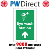 FS458 Eye Wash Station Up Ahead Arrow