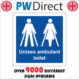 TS265 Unisex Ambulant Toilet Male Female White On Blue