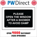 GG409 Please Open The Window After Shower Avoid Damp