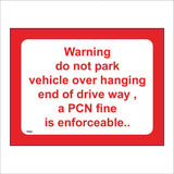 TR881 Warning Do Not Park Vehicle Over Driveway PCN Fine