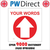 WM069H Circle Your Words North Straight Ahead Arrow Red Custom