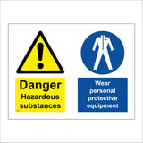 MB043 Danger Hazardous Substances Wear PPE