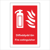 FI417 Diffoddydd Tan Fire Extinguisher Welsh Sign