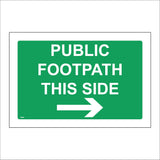 TR864 Public Footpath This Side Right Arrow