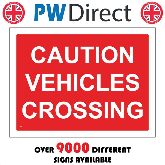 CS082 Caution Vehicles Crossing Sign