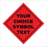 2. HA251 Your Choice Symbol Text Flammable Placard Custom Red Black
