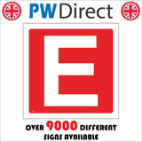 FI353 Letter E Alphabet Warning Safety Fire Hazard Assembly