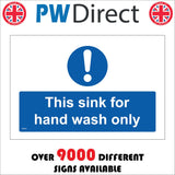 MA901 This Sink For Hand Wash Only