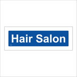 GG328 Hair Salon White On Blue Door Plaque