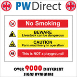 MU398 No Smoking Livestock Can Be Dangerous Not A Playground