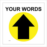 WM069J Circle Your Words North Straight Ahead Arrow Yellow Custom
